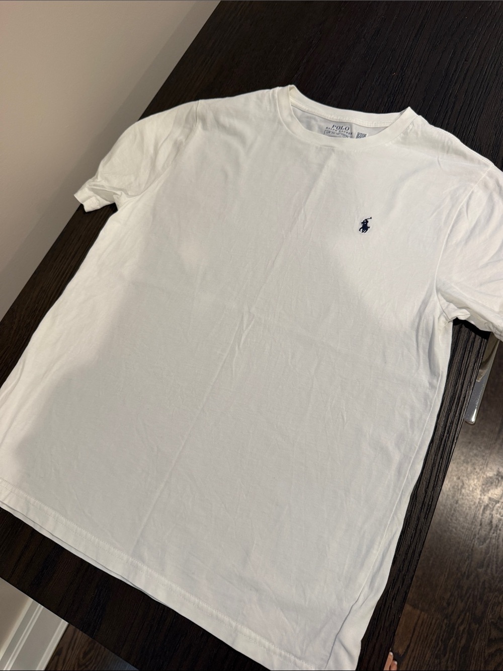 Ralph Lauren White Crewneck Tee with Navy Pony - Picture 2 of 4